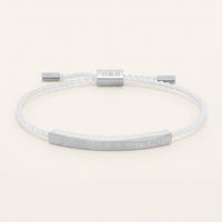 Thumbnail for White string bracelet — product photo on a white background, silver | SKU: laperle-wg