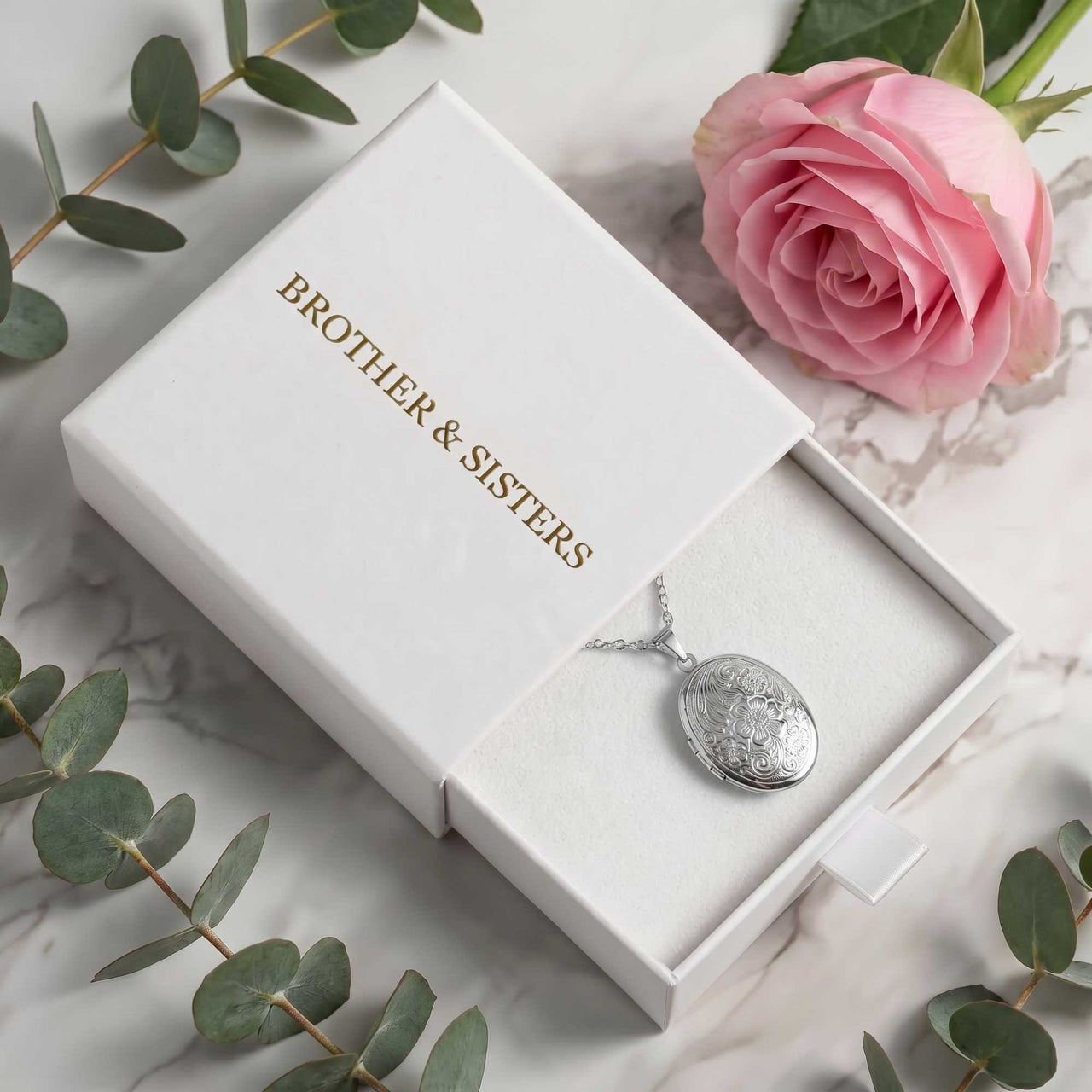 Floral Photo Locket Necklace