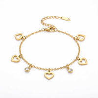 Thumbnail for Heart & Crystal Anklet