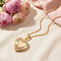 Thumbnail for Crystal Heart Photo Locket Necklace