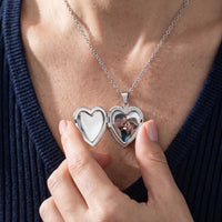 Thumbnail for Scroll Heart Photo Locket Necklace