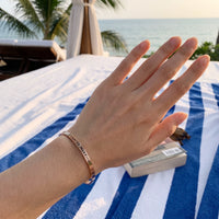 Thumbnail for Warrior bracelet — worn, real size, rose gold | SKU: 7220397-rose-gold-plated