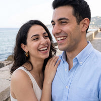 Thumbnail for Chunky gold hoops — worn by a couple, gold | SKU: lesbrillantes