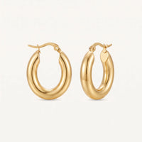 Thumbnail for Chunky gold hoops — product photo on a white background, gold | SKU: lesbrillantes