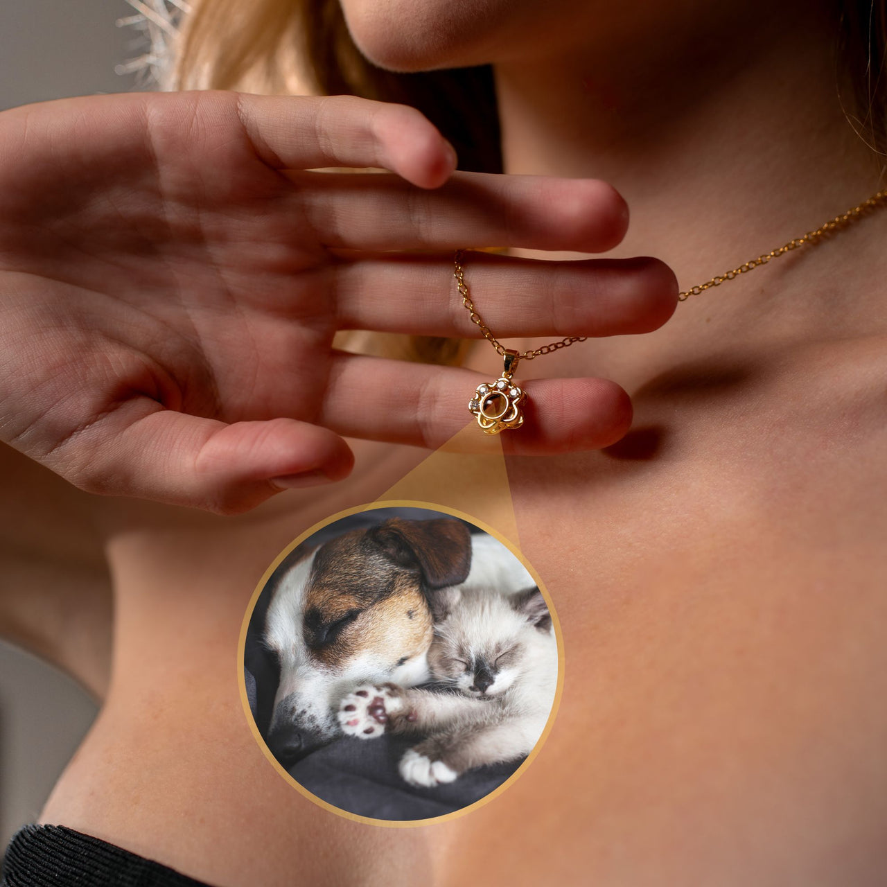 Paw Print Photo Necklace