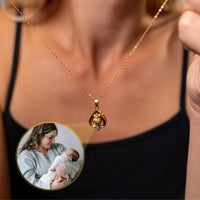 Thumbnail for Reversed Heart Photo Necklace Photo Personalised Necklace  - Photo Necklace - Photo Projection Necklace Necklace Brother & Sisters