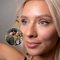 Thumbnail for Reversed Heart Photo Necklace Photo Personalised Necklace  - Photo Necklace - Photo Projection Necklace Necklace Brother & Sisters