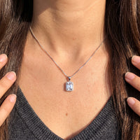 Thumbnail for Rectangle pendant — close-up of the details, silver | SKU: 22559056