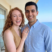 Thumbnail for Emerald cut engagement ring — worn by a couple, silver | SKU: 1969566-4.5-silver