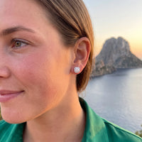 Thumbnail for Cubic zirconia earrings — worn on a getaway, silver | SKU: 505263