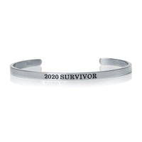 Thumbnail for 2020 Survivor Bracelet - Quote Bracelet - Mantra Bracelet - Women's Bangle 18k White Gold Brother & Sisters